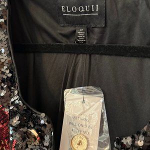 Eloquii Plaid Sequin Crop Jacket NWT 22
